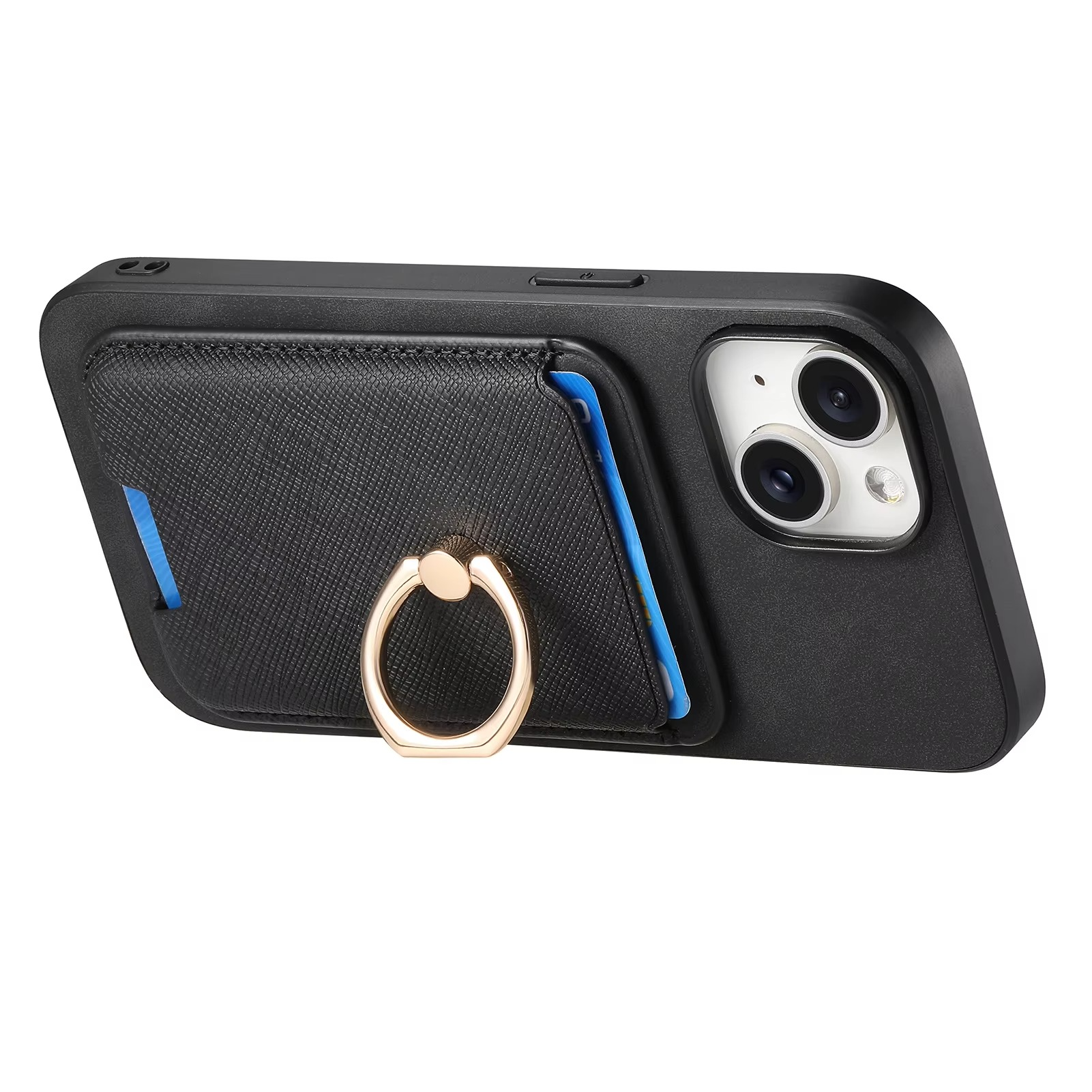 Luxury iPhone Detachable Magnetic Wallet Case — Leather Cover with Card Holder, Ring Stand Function, Shockproof Protection, Anti-Fingerprint Scratch-Resistant Design