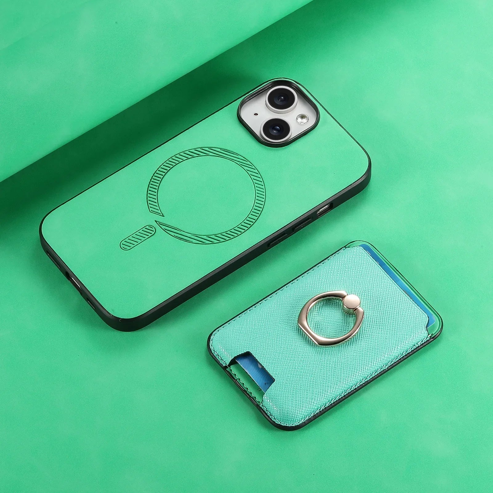 Luxury iPhone Detachable Magnetic Wallet Case — Leather Cover with Card Holder, Ring Stand Function, Shockproof Protection, Anti-Fingerprint Scratch-Resistant Design