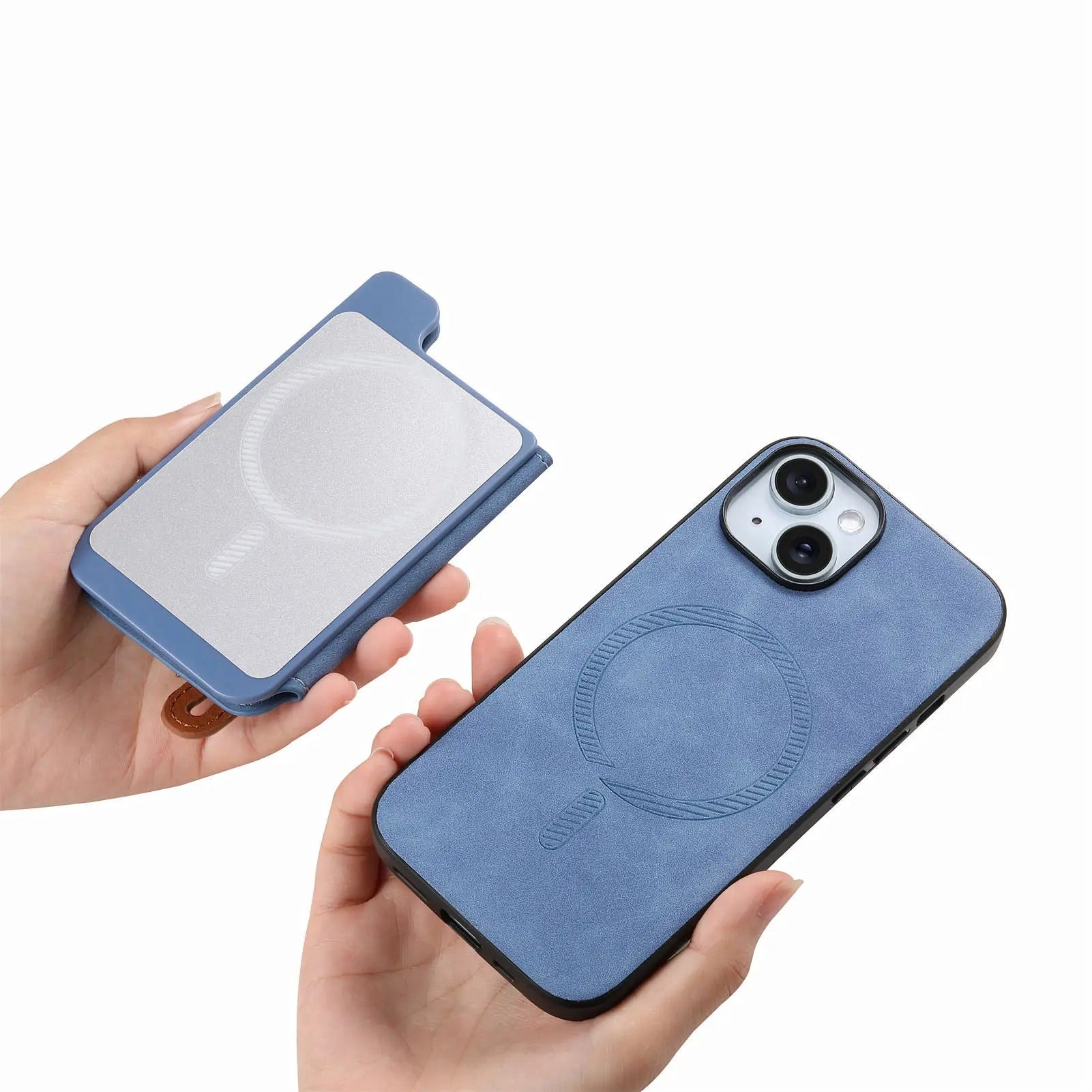 Luxury iPhone Detachable Zipper Wallet Case — Magnetic Flip Leather Cover with Card Slots, Wrist Strap, Kickstand Function, Full Body Shockproof Protection