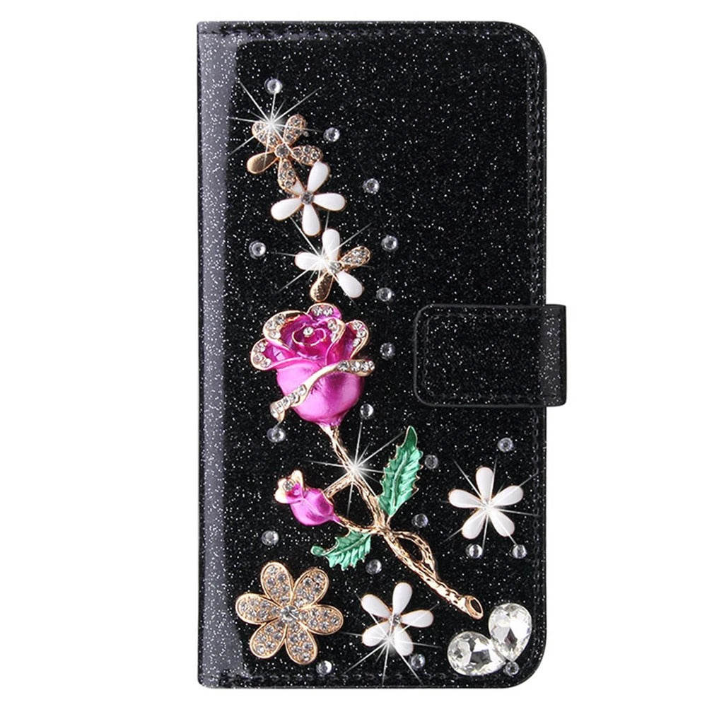 Luxury iPhone Flip Glitter Wallet Case — Bling Leather Book-Style Cover with Card Holder, Dual Layer Protection, Sparkling Design, Shockproof and Dustproof