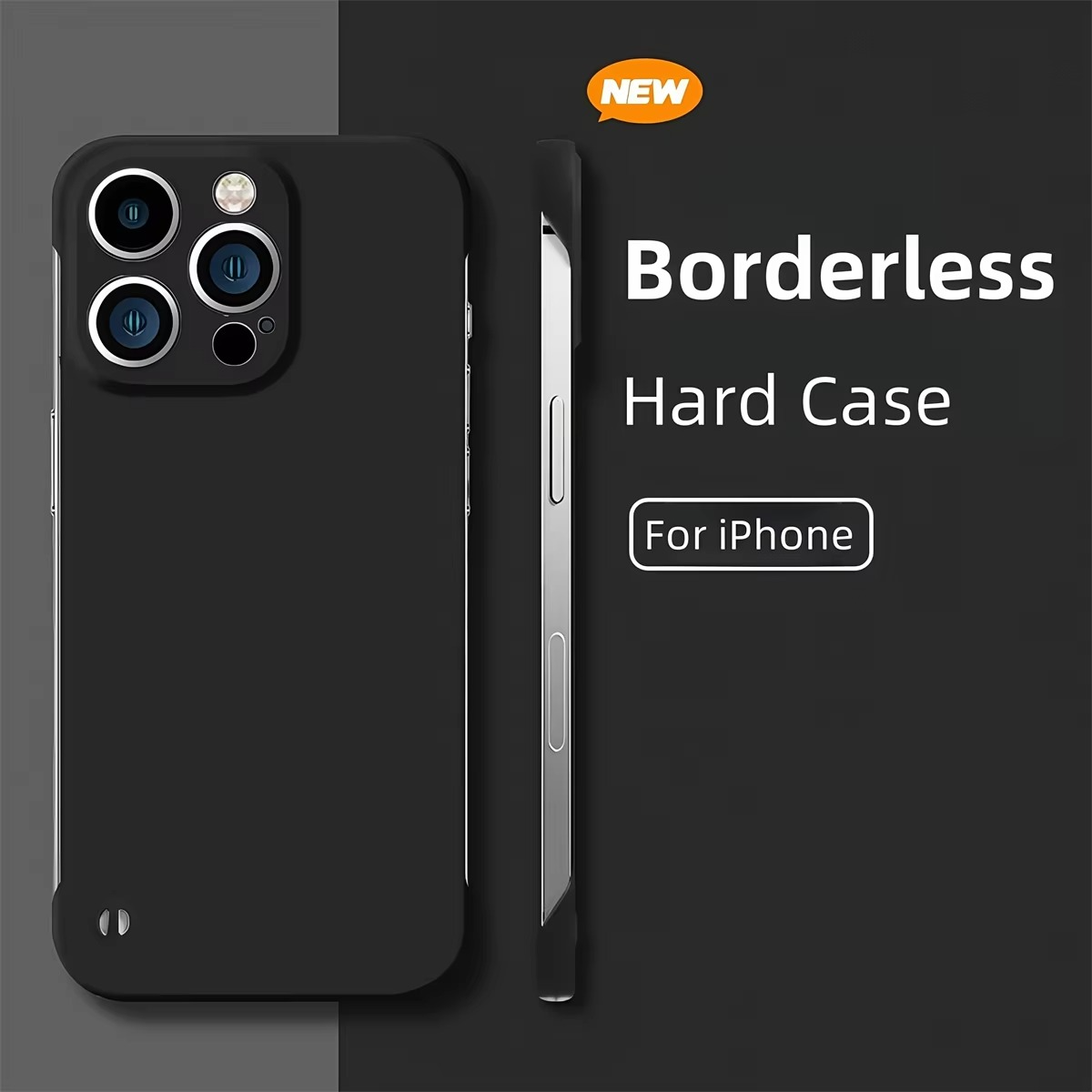Luxury iPhone Frameless Slim Matte Case — Hard Back Cover with Shockproof Protection, Lightweight Anti-Fingerprint Scratch-Resistant Design, Transparent Minimalist Style