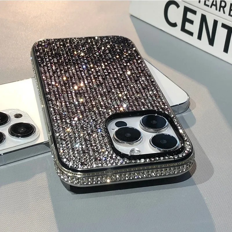 Luxury iPhone Glitter Diamond Case — Ultra-Thin Sparkling Cover, Slim Lightweight Design, Shockproof Anti-Fingerprint Scratch-Resistant Protective Finish