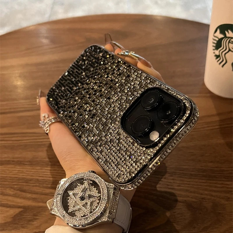 Luxury iPhone Glitter Diamond Case — Ultra-Thin Sparkling Cover, Slim Lightweight Design, Shockproof Anti-Fingerprint Scratch-Resistant Protective Finish