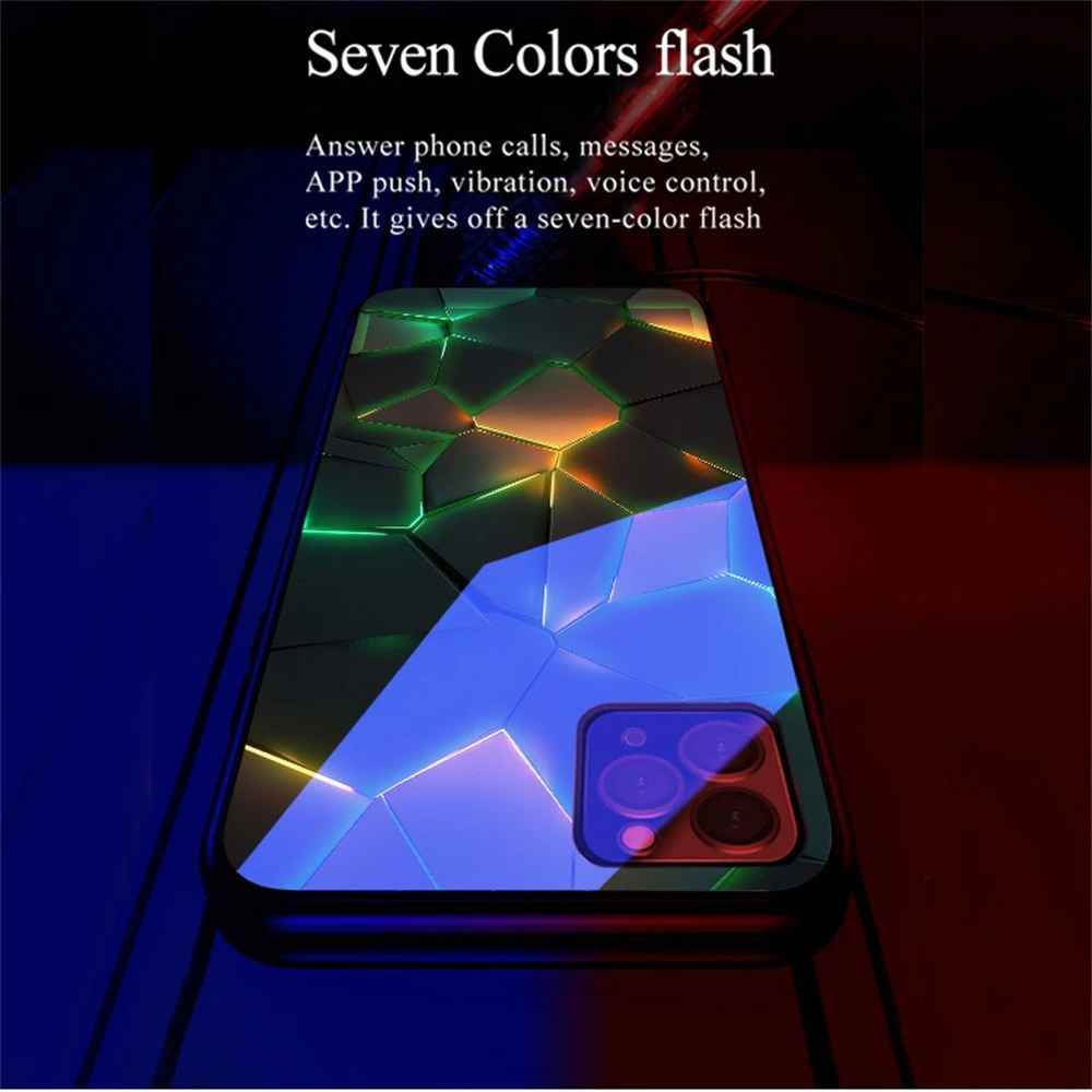 Luxury iPhone LED Luminous Case — Smart Voice-Activated Light Up Back Cover, Stylish Shockproof Design, Durable Protective Finish