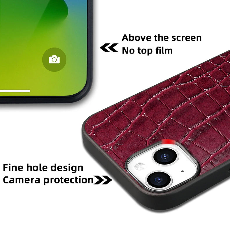 Luxury iPhone Leather Case Business Style — High-End Textured Cover, Slim Protective Design, Anti-Fingerprint Scratch-Resistant Dustproof Finish