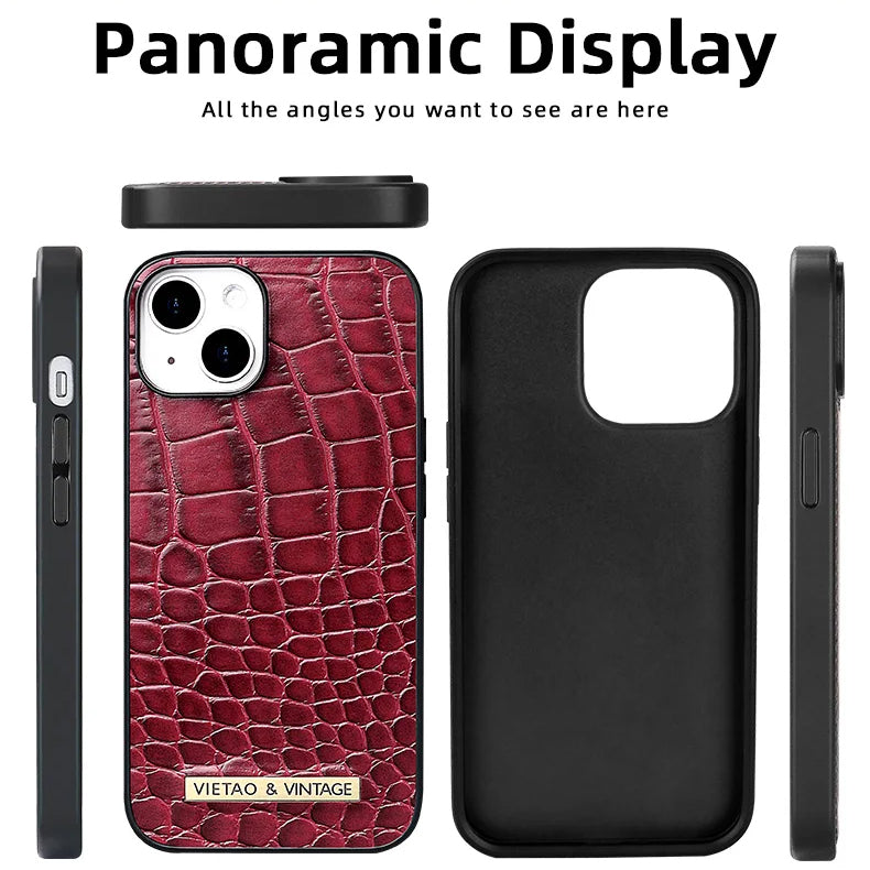 Luxury iPhone Leather Case Business Style — High-End Textured Cover, Slim Protective Design, Anti-Fingerprint Scratch-Resistant Dustproof Finish