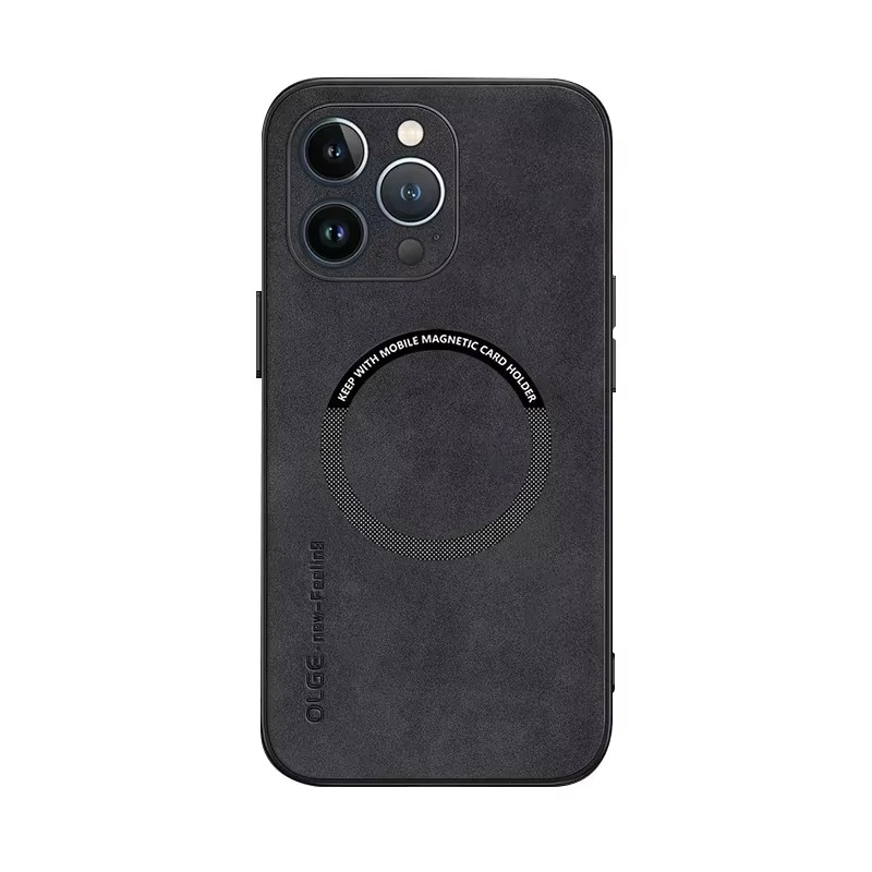 Luxury iPhone Leather Case MagSafe Compatible — Magnetic Wireless Charging Cover, Shockproof Soft Design, Anti-Fingerprint Scratch-Resistant Matte Finish