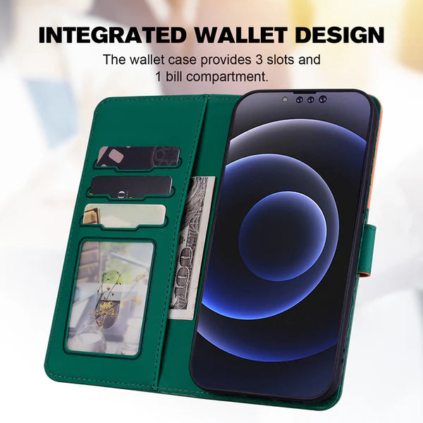 Luxury iPhone Leather Flip Wallet Case — Cute Cat Pet Design, Magnetic Cover with Card Holder, Stand Function, Shockproof Anti-Scratch Protection for Women
