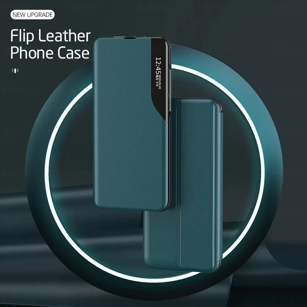 Luxury iPhone Leather Flip Wallet Case — Magnetic Stand Cover with Card Holder, Dual Layer Shockproof Protection, Anti-Fingerprint Scratch-Resistant Design