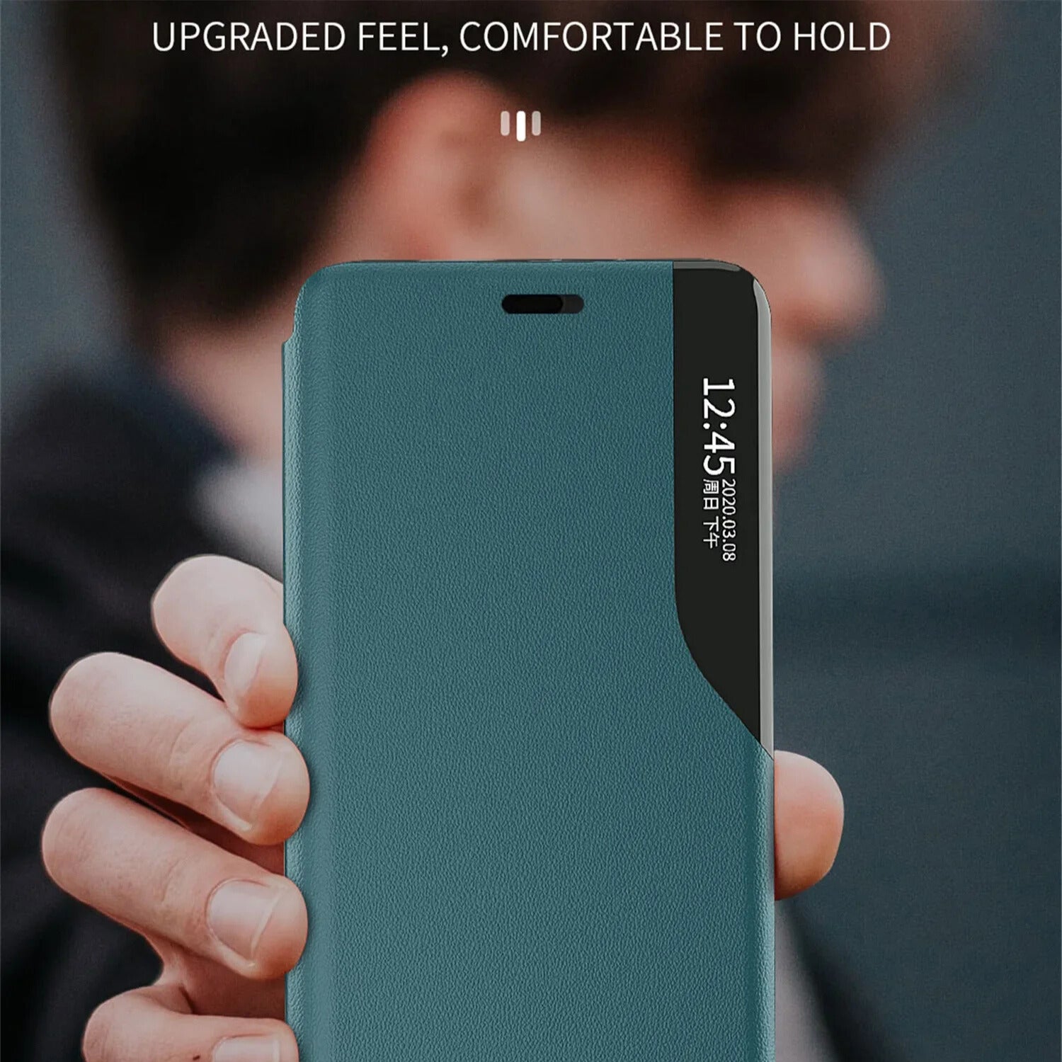 Luxury iPhone Leather Flip Wallet Case — Magnetic Stand Cover with Card Holder, Dual Layer Shockproof Protection, Anti-Fingerprint Scratch-Resistant Design