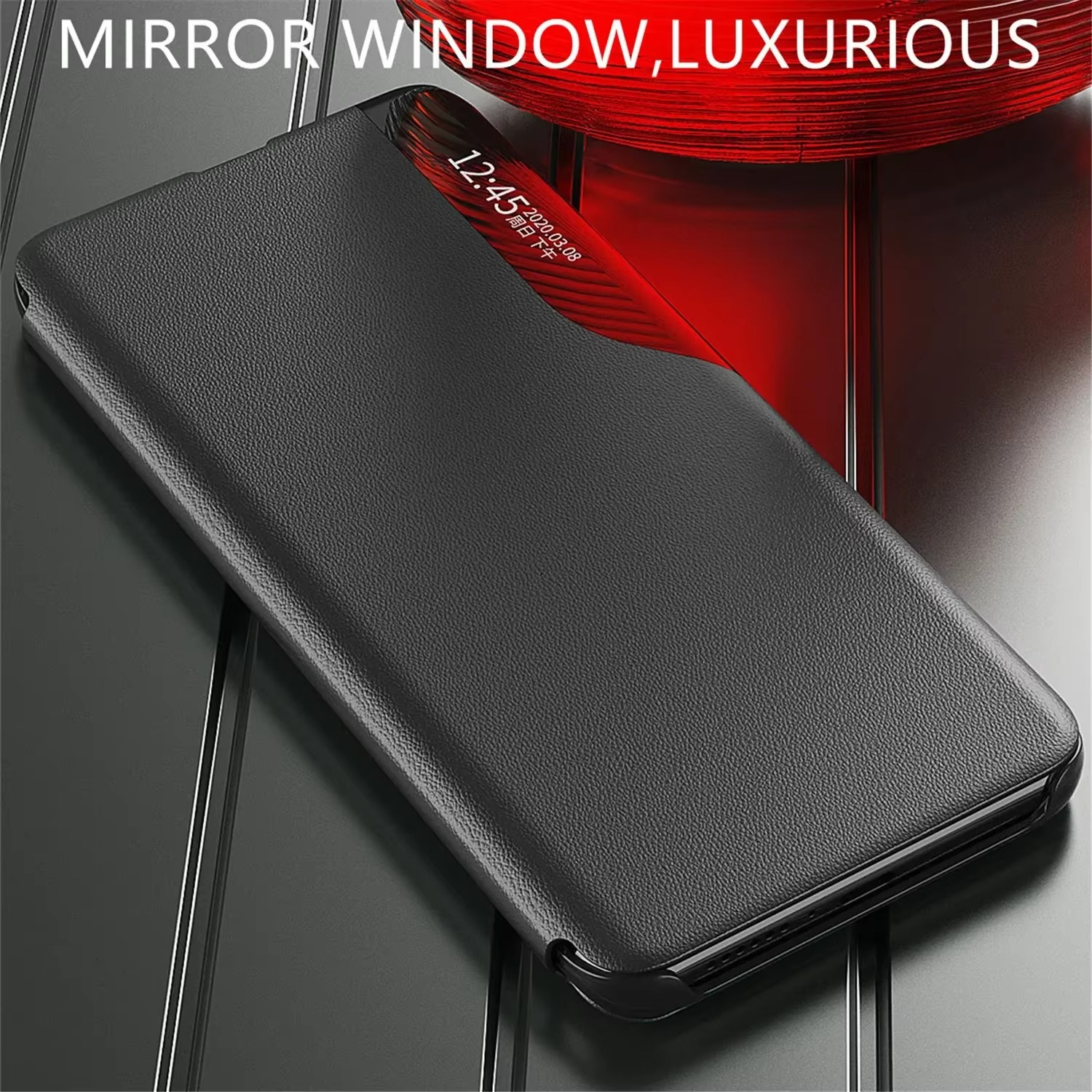 Luxury iPhone Leather Flip Wallet Case — Magnetic Stand Cover with Card Holder, Dual Layer Shockproof Protection, Anti-Fingerprint Scratch-Resistant Design