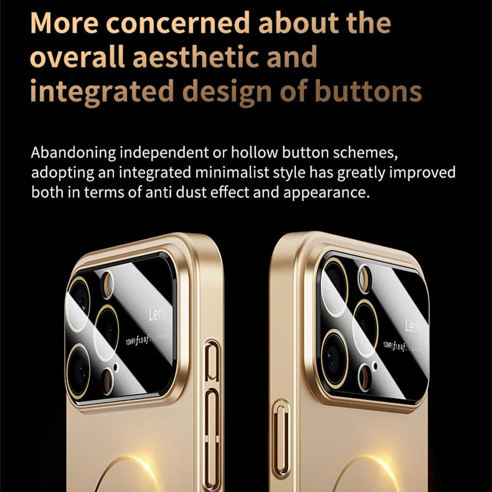 Luxury iPhone MagSafe Case Frosted Large Camera Window — Magnetic Wireless Charging, Slim Shockproof Bumper, Matte Anti-Fingerprint Scratch-Resistant Cover