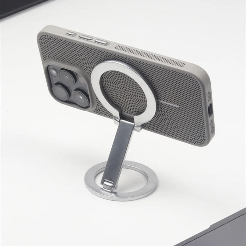 Luxury iPhone MagSafe C Heatase Dissipation Grid Design — Hard Matte Shockproof Cover with Wireless Charging Support, Anti-Fingerprint Scratch-Resistant Finish