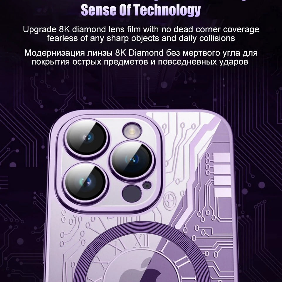 Luxury iPhone MagSafe Case Plating Design — Soft Magnetic Bumper Cover, Wireless Charging Compatible, Slim Shockproof Anti-Fingerprint Transparent Protection