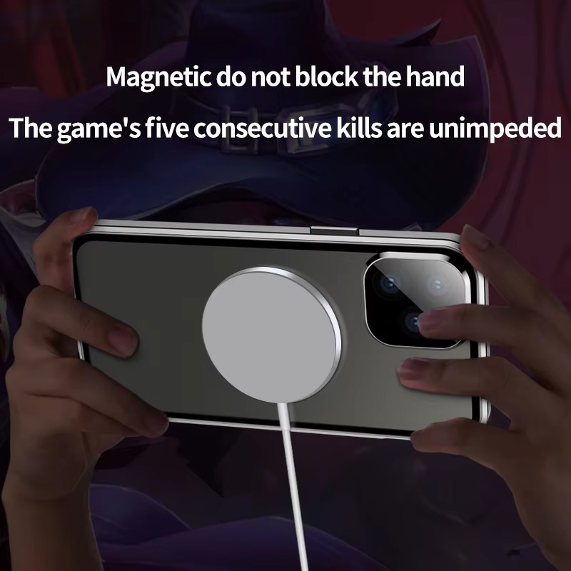 Luxury iPhone MagSafe Case with Double-Sided Glass — 360° Full Body Protection, HD Transparent Metal Alloy Frame, Magnetic Shockproof Anti-Fingerprint Cover