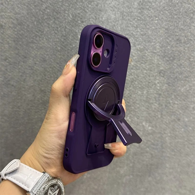 Luxury iPhone MagSafe Case with Lanyard — Magnetic Bumper Cover, Wireless Charging Compatible, Slim Shockproof Design with Kickstand Holder