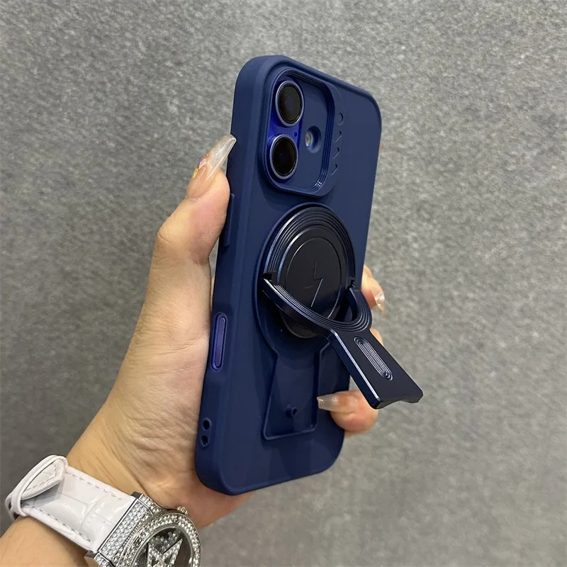 Luxury iPhone MagSafe Case with Lanyard — Magnetic Bumper Cover, Wireless Charging Compatible, Slim Shockproof Design with Kickstand Holder