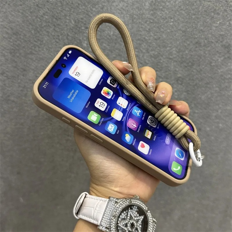 Luxury iPhone MagSafe Case with Lanyard — Magnetic Bumper Cover, Wireless Charging Compatible, Slim Shockproof Design with Kickstand Holder