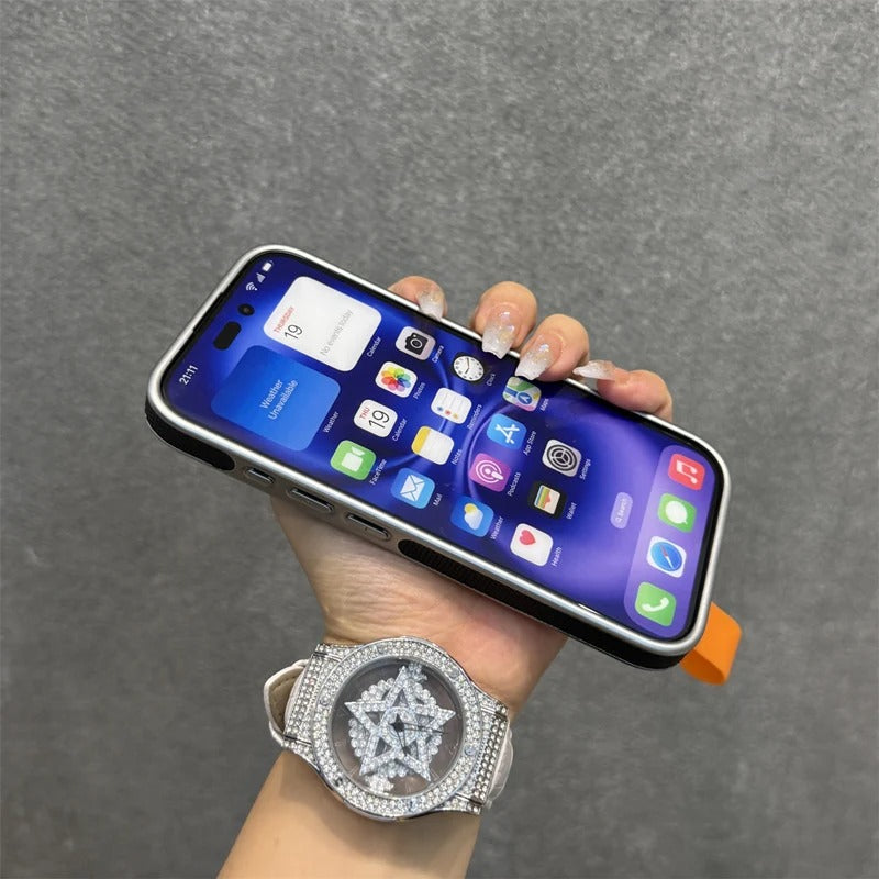 Luxury iPhone MagSafe Case with Metal Ring Holder — Electroplated Matte PC Cover, Shockproof Tough Protection, Wireless Charging Compatible Non-Slip Design