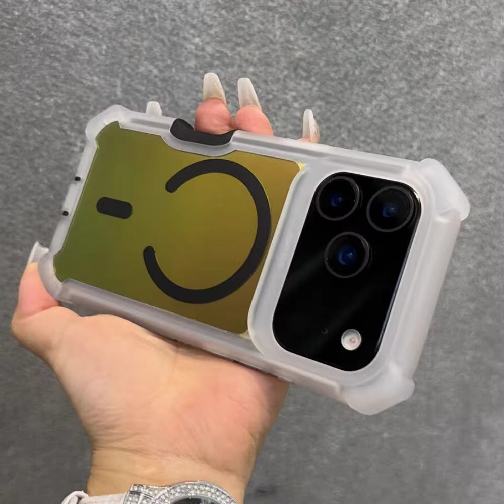 Luxury iPhone MagSafe Laser Armor Case — Color-Changing Dazzling Dual Layer Cover, Wireless Charging Compatible, Military Grade Shockproof Protection