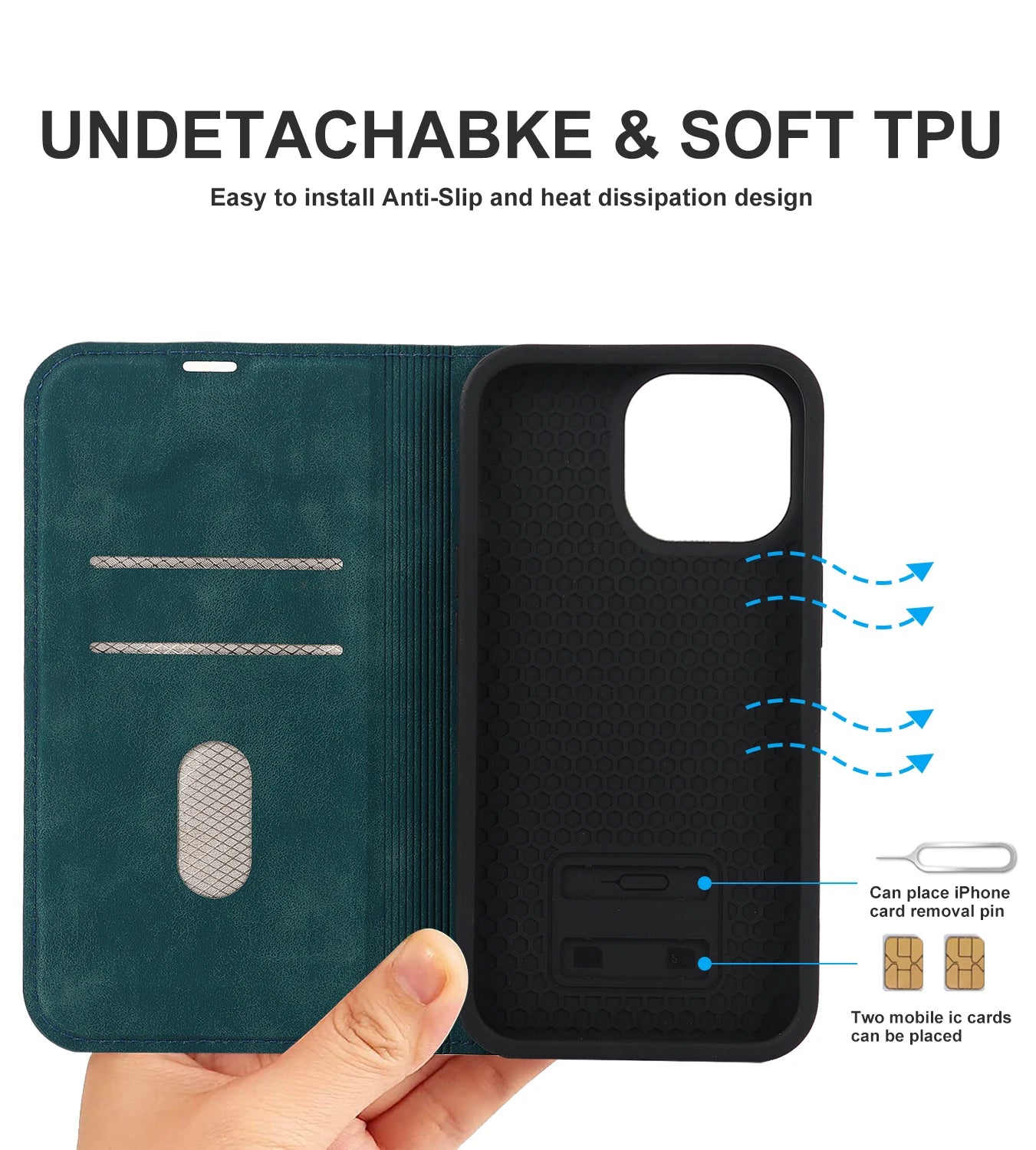 Luxury iPhone Case Genuine Cowhide Leather Wallet Cover — Magnetic Card Holder Plating Shell, Shockproof Dual Layer Protection, Anti-Fingerprint Scratch-Resistant