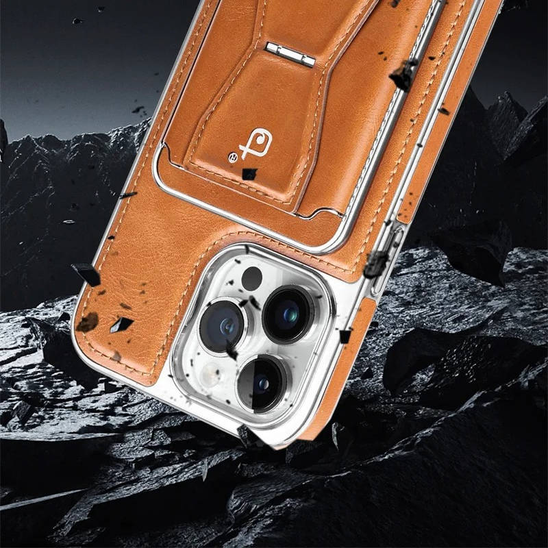 Luxury iPhone MagSafe Leather Wallet Case — Strong Magnetic Card Holder Cover with Kickstand, Shockproof Protection, Anti-Fingerprint Scratch-Resistant Design