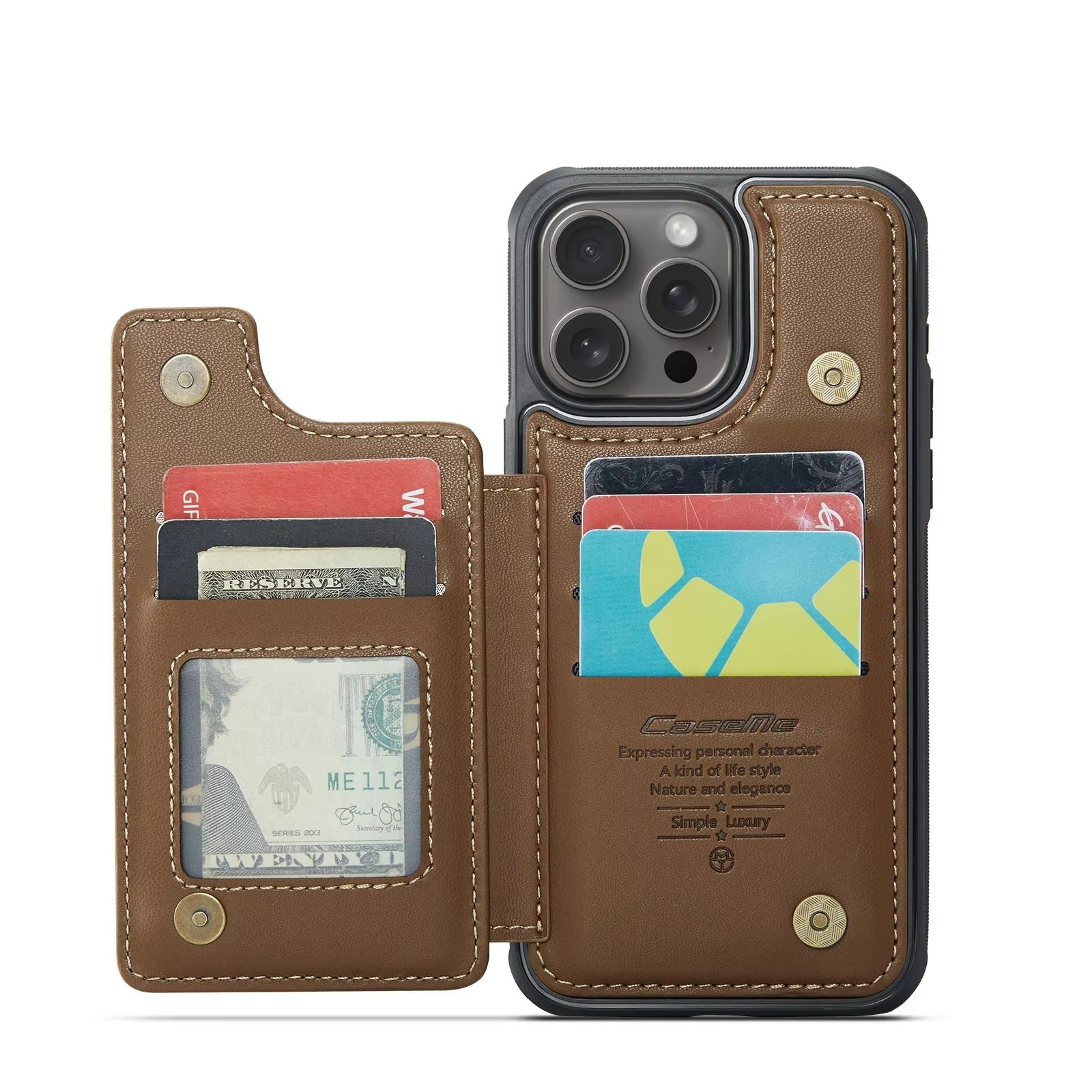 Luxury iPhone Magnetic Flip Wallet Case — PU Leather Cover with Card Holder, Shockproof Anti-Fingerprint Protection, Non-Slip Full Body Design