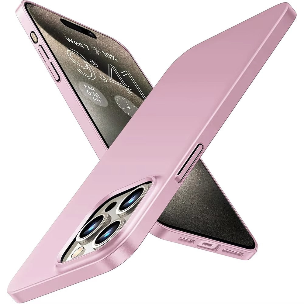 Luxury iPhone Matte Hard PC Case — Ultra-Thin Solid Color Back Cover, Slim Shockproof Design, Anti-Fingerprint Scratch-Resistant Non-Slip Finish