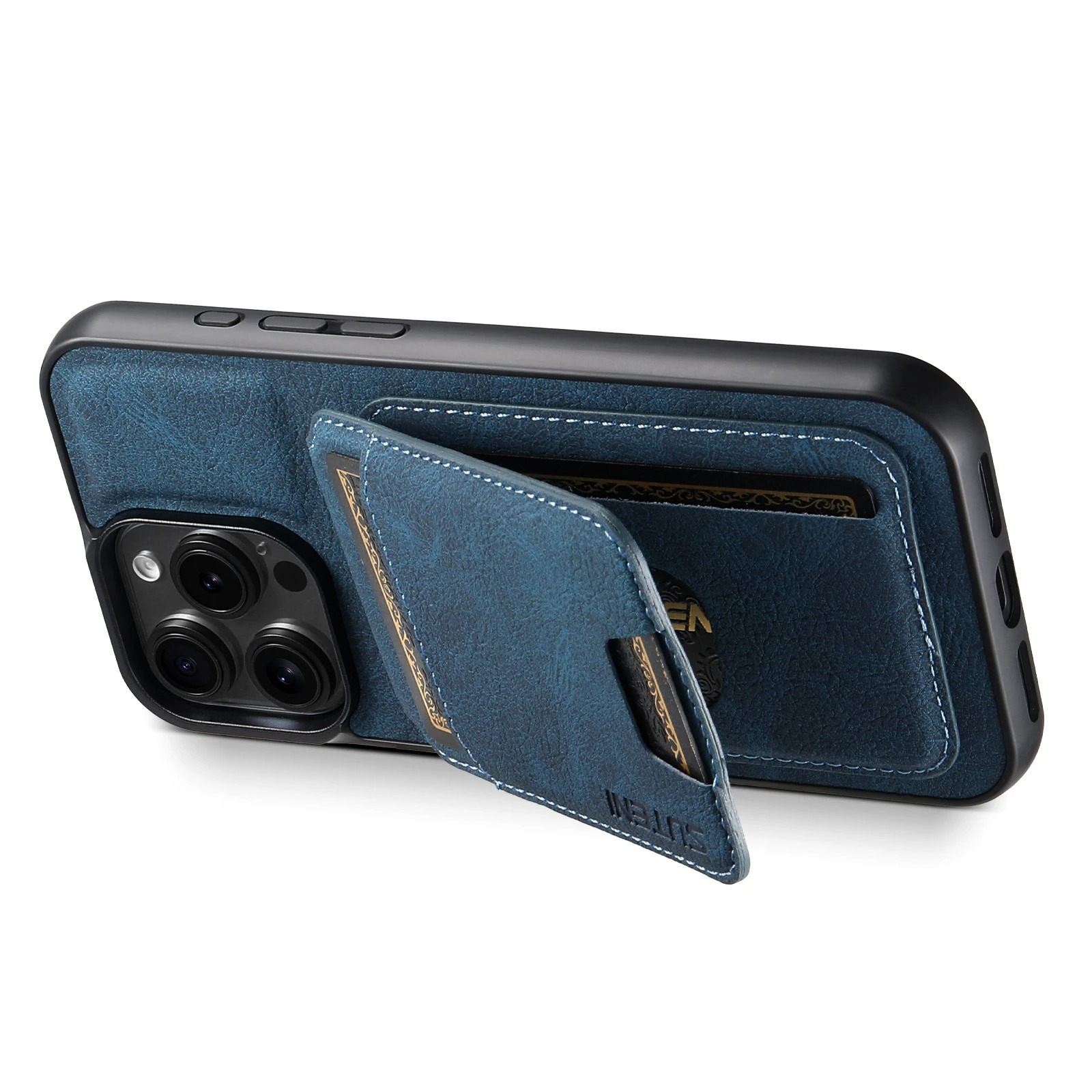 Luxury iPhone PU Leather Wallet Case with Card Holder — Magnetic Stand Cover, Shockproof Protection, Non-Slip Design, Stylish Pocket Phone Cover