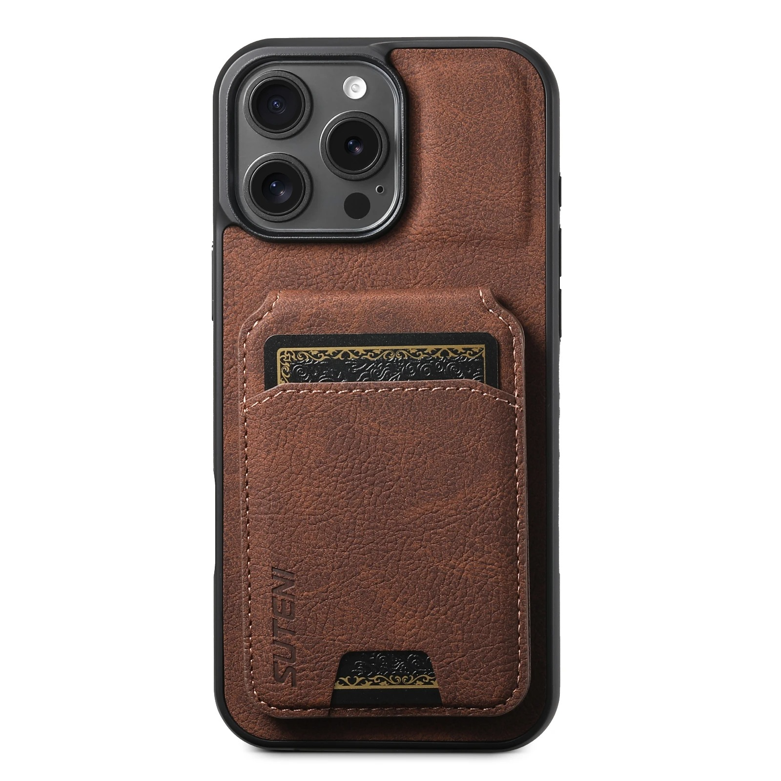 Luxury iPhone PU Leather Wallet Case with Card Holder — Magnetic Stand Cover, Shockproof Protection, Non-Slip Design, Stylish Pocket Phone Cover