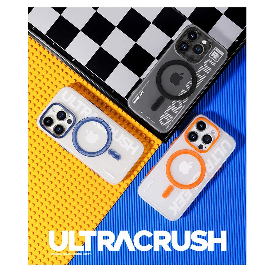 Luxury iPhone Transparent MagSafe Case — ROCK Shockproof Magnetic Cover, Wireless Charging Compatible, Clear Anti-Fingerprint Scratch-Resistant Design