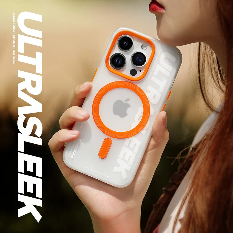 Luxury iPhone Transparent MagSafe Case — ROCK Shockproof Magnetic Cover, Wireless Charging Compatible, Clear Anti-Fingerprint Scratch-Resistant Design