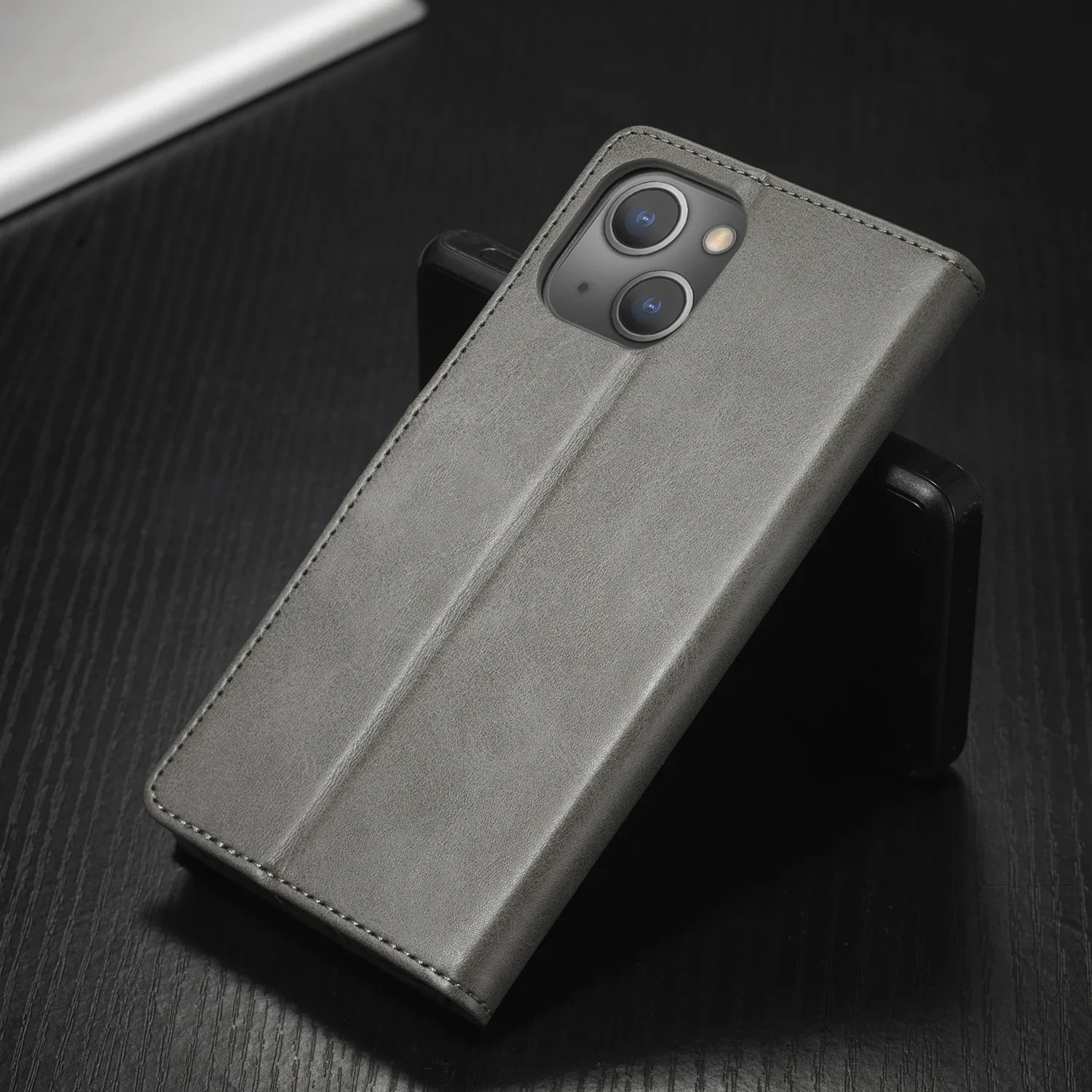 Luxury iPhone Wallet Case PU Leather Folding Cover — Card Holder Slot, Kickstand Function, Full Access to Ports, Shockproof Drop Protection