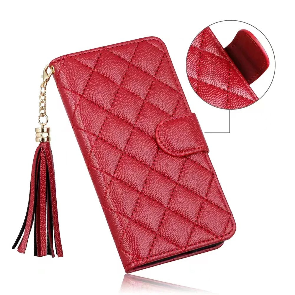 Luxury iPhone Wallet Flip Leather Case — Card Holder Slot, Cute Stylish Design, Stand Function, Full Body Protection, Lightweight Non-Slip Dustproof Cover