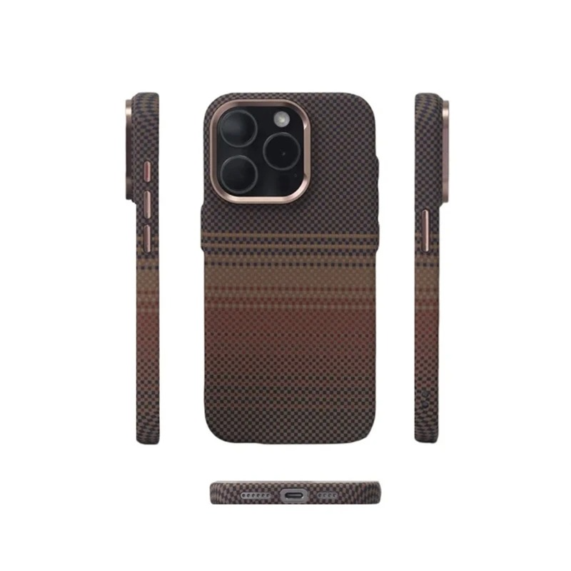 Premium Carbon Fiber Texture iPhone Case — Half-Wrapped MagSafe Compatible, Shockproof, Anti-Fingerprint, Anti-Scratch, Lightweight Wireless Charging Cover
