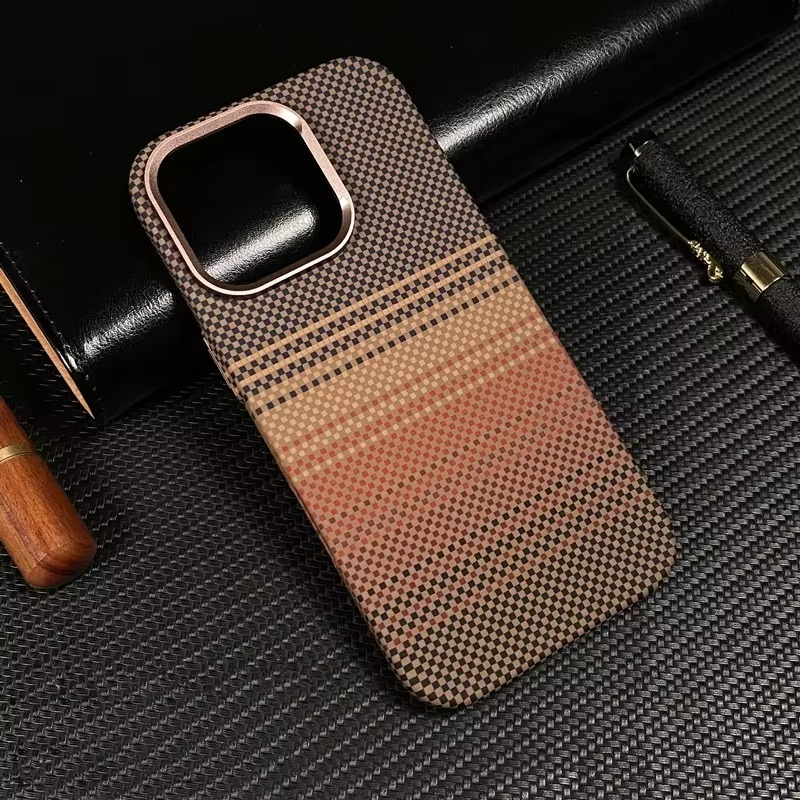 Premium Carbon Fiber Texture iPhone Case — Half-Wrapped MagSafe Compatible, Shockproof, Anti-Fingerprint, Anti-Scratch, Lightweight Wireless Charging Cover