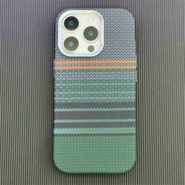 Premium Carbon Fiber Texture iPhone Case — Half-Wrapped MagSafe Compatible, Shockproof, Anti-Fingerprint, Anti-Scratch, Lightweight Wireless Charging Cover