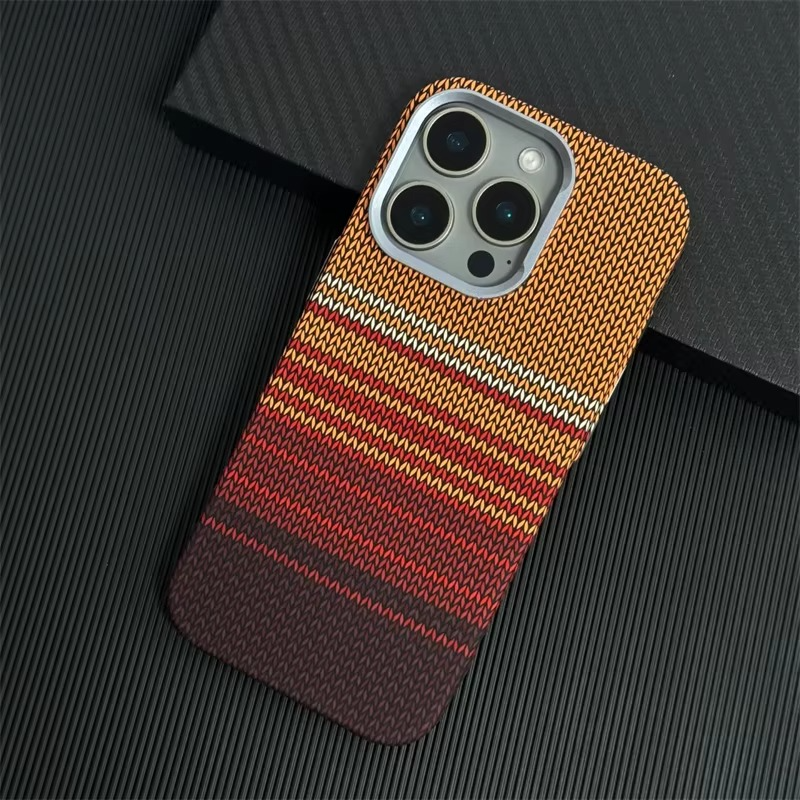 Premium Carbon Fiber Texture iPhone Case — Half-Wrapped MagSafe Compatible, Shockproof, Anti-Fingerprint, Anti-Scratch, Lightweight Wireless Charging Cover