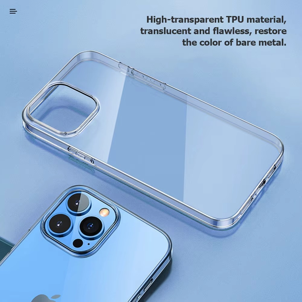Premium Clear Shockproof Case — Full Camera Lens Protection, Anti-Fingerprint Transparent PC + TPU Cover, Non-Slip Waterproof Full Coverage Design