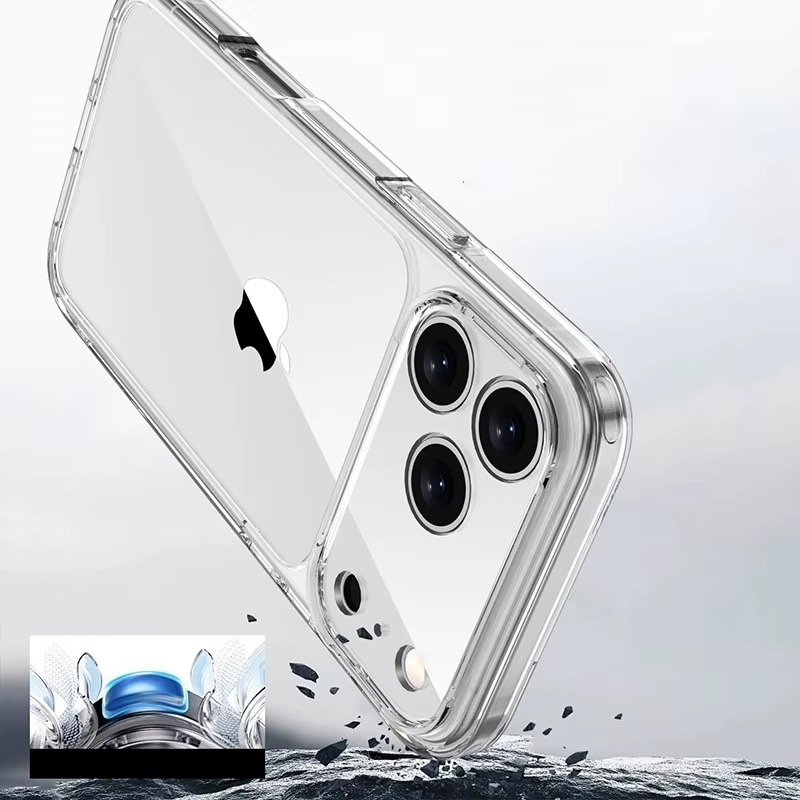 Premium Clear Shockproof Case — Full Camera Lens Protection, Anti-Fingerprint Transparent PC + TPU Cover, Non-Slip Waterproof Full Coverage Design