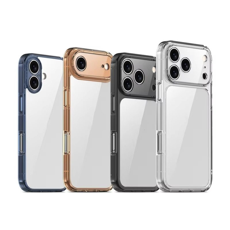 Premium Clear Shockproof Case — Full Camera Lens Protection, Anti-Fingerprint Transparent PC + TPU Cover, Non-Slip Waterproof Full Coverage Design