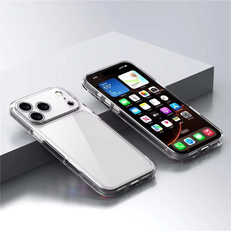 Premium Clear Shockproof Case — Full Camera Lens Protection, Anti-Fingerprint Transparent PC + TPU Cover, Non-Slip Waterproof Full Coverage Design