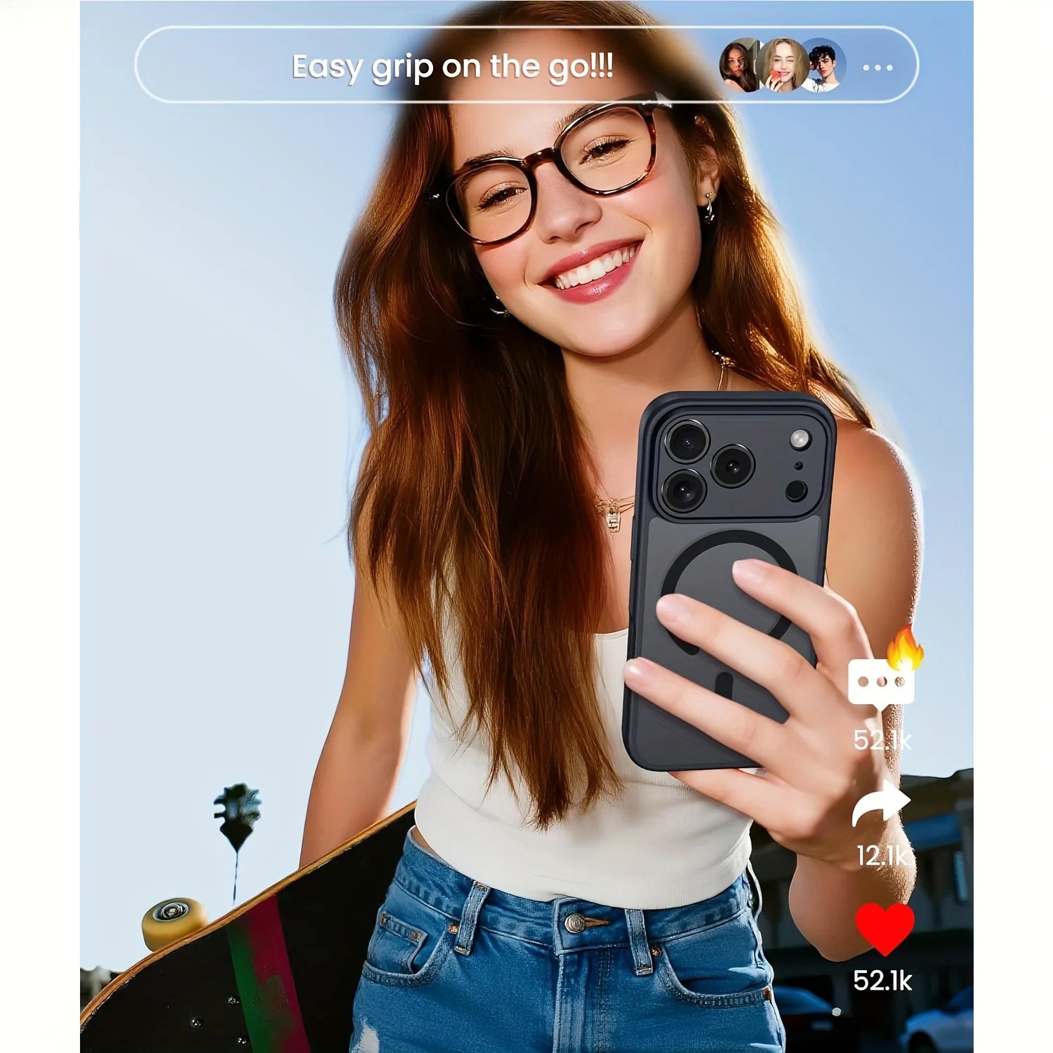 Premium Magnetic iPhone Case — Matte Translucent Skin-Feel Cover with MagSafe Wireless Charging, Shockproof Anti-Fingerprint PC+TPU Design