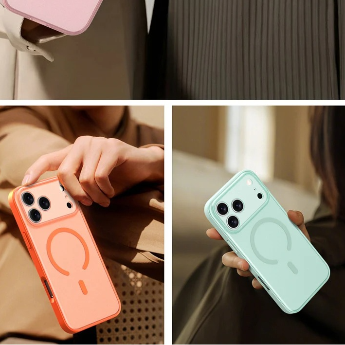 Premium Magnetic iPhone Case — Matte Translucent Skin-Feel Cover with MagSafe Wireless Charging, Shockproof Anti-Fingerprint PC+TPU Design