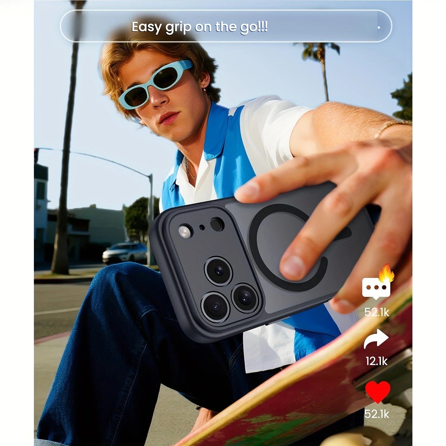 Premium Magnetic iPhone Case — Matte Translucent Skin-Feel Cover with MagSafe Wireless Charging, Shockproof Anti-Fingerprint PC+TPU Design