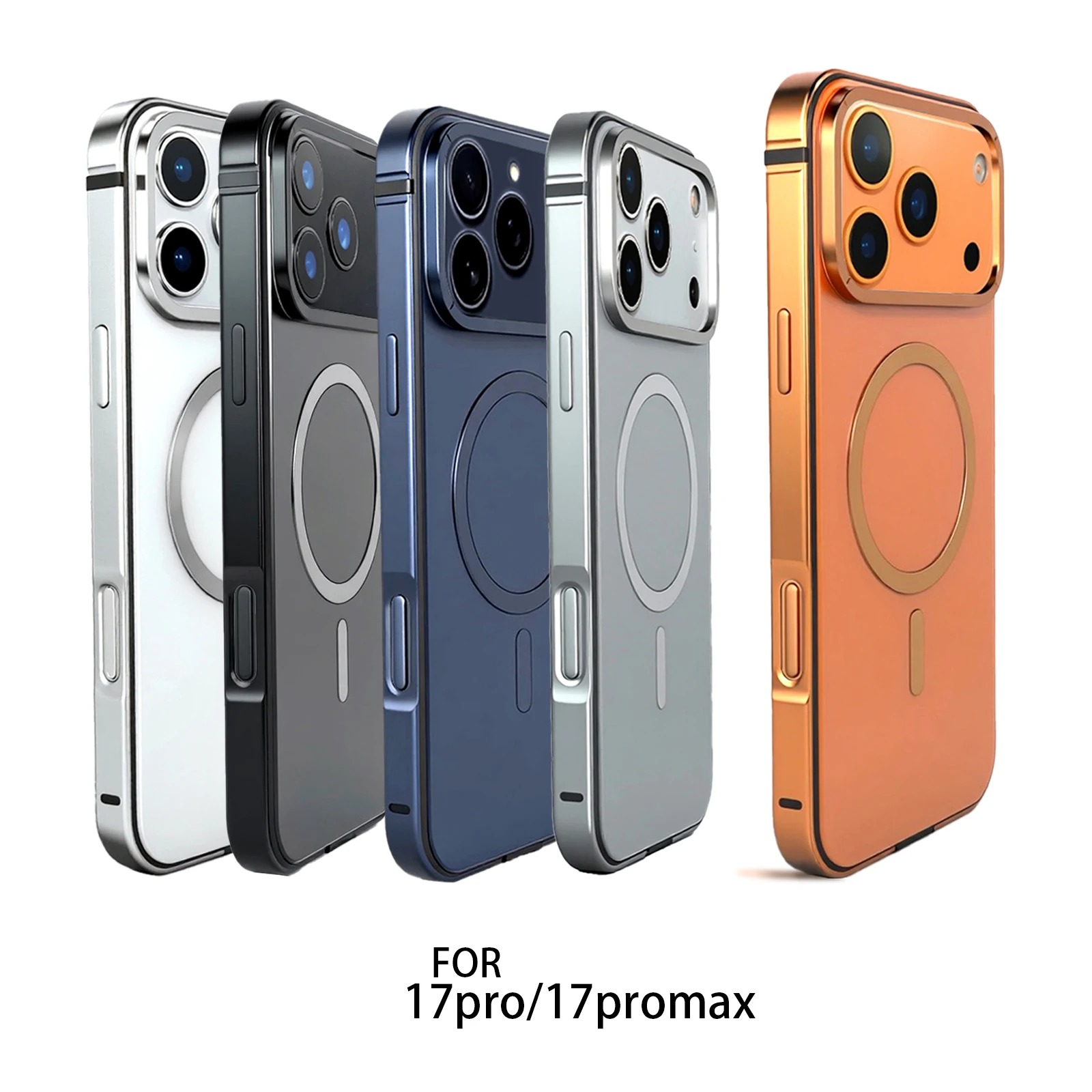 Premium Magnetic iPhone Case — Original Color Backplate with Aluminum Alloy Frame, Hard Anti-Drop Protection, Slim Durable Cover