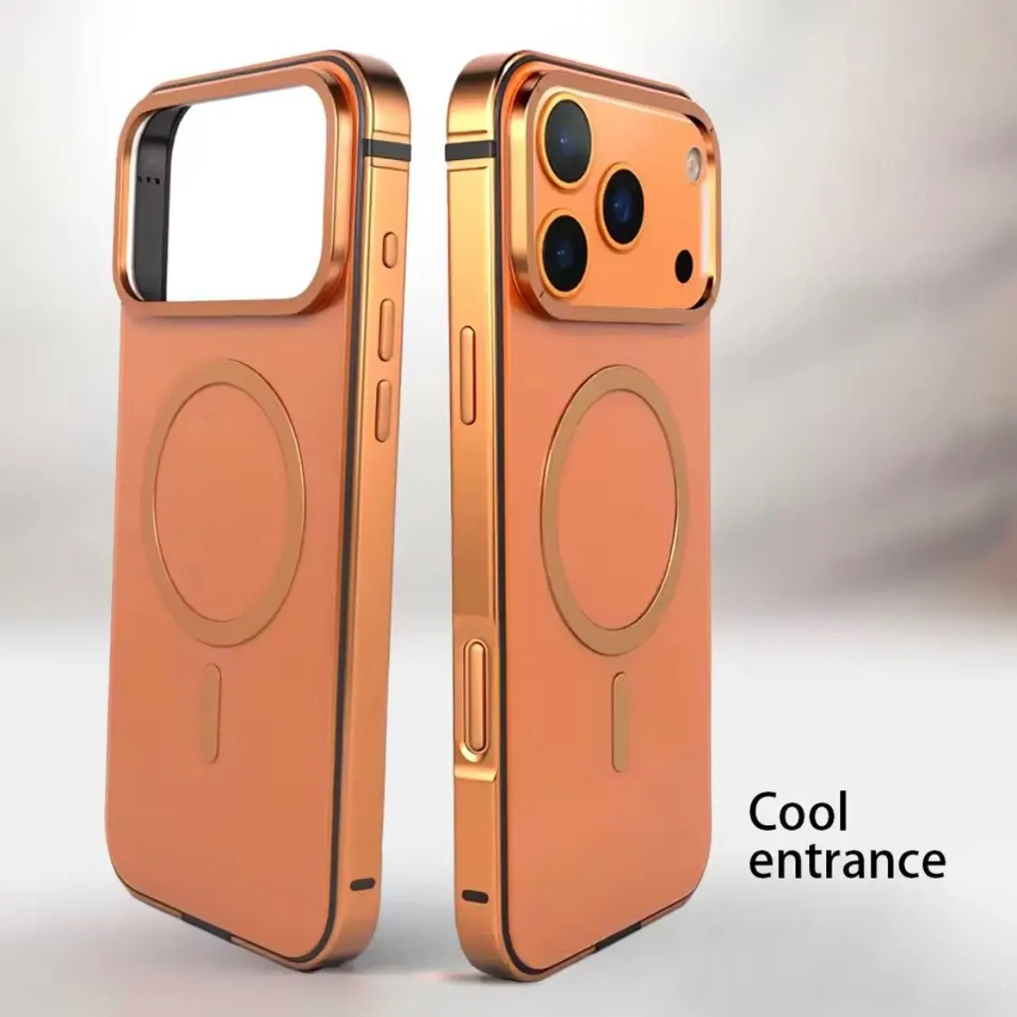 Premium Magnetic iPhone Case — Original Color Backplate with Aluminum Alloy Frame, Hard Anti-Drop Protection, Slim Durable Cover