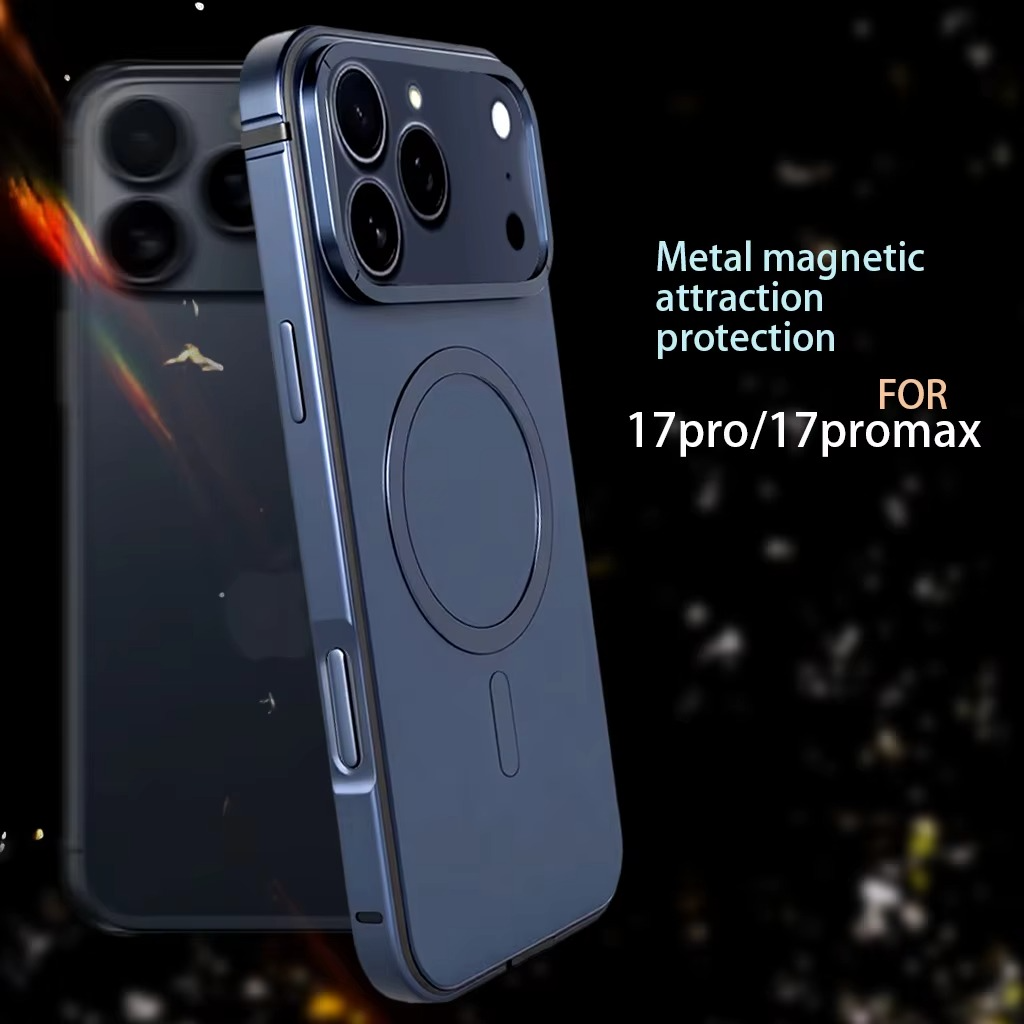 Premium Magnetic iPhone Case — Original Color Backplate with Aluminum Alloy Frame, Hard Anti-Drop Protection, Slim Durable Cover