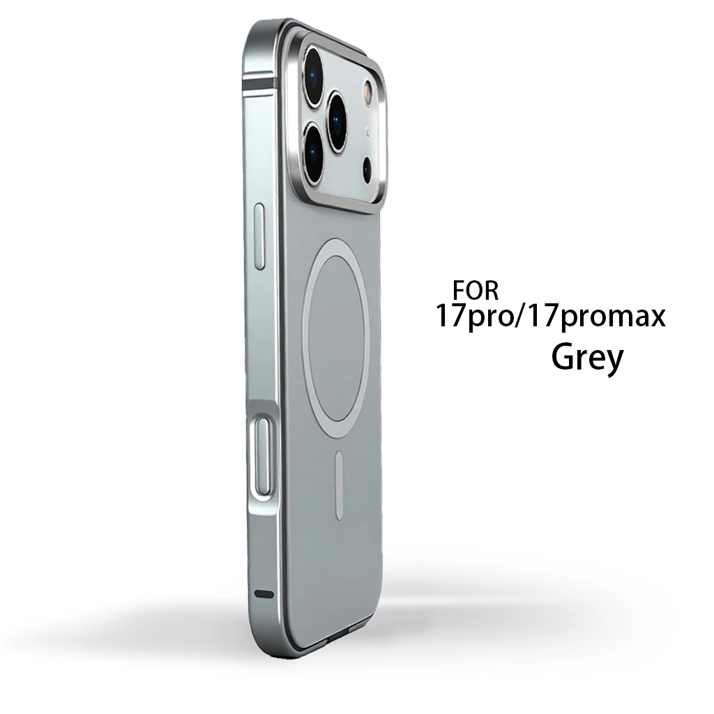 Premium Magnetic iPhone Case — Original Color Backplate with Aluminum Alloy Frame, Hard Anti-Drop Protection, Slim Durable Cover