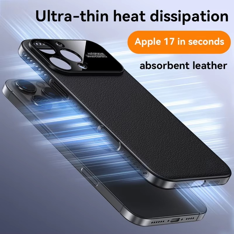 Premium Magnetic iPhone Case — Plain Leather Design with Built-In Strong Magnets, Heat Dissipation Holes, Anti-Fingerprint & Scratch-Resistant Protective Cover